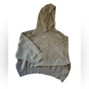 Nike Women's Heather Gray Cropped Hoodie